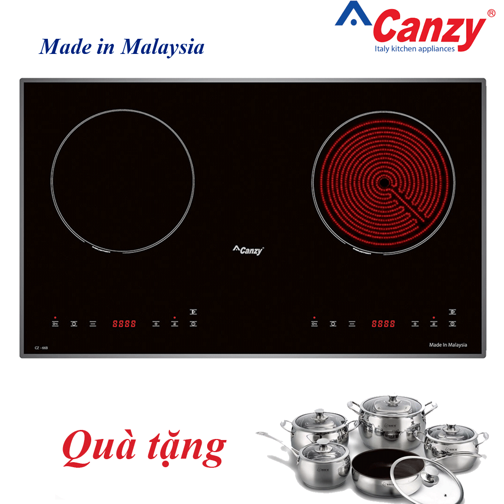 Bếp 1 từ 1 hồng  ngoại Canzy CZ 66BS- NK Malaysia