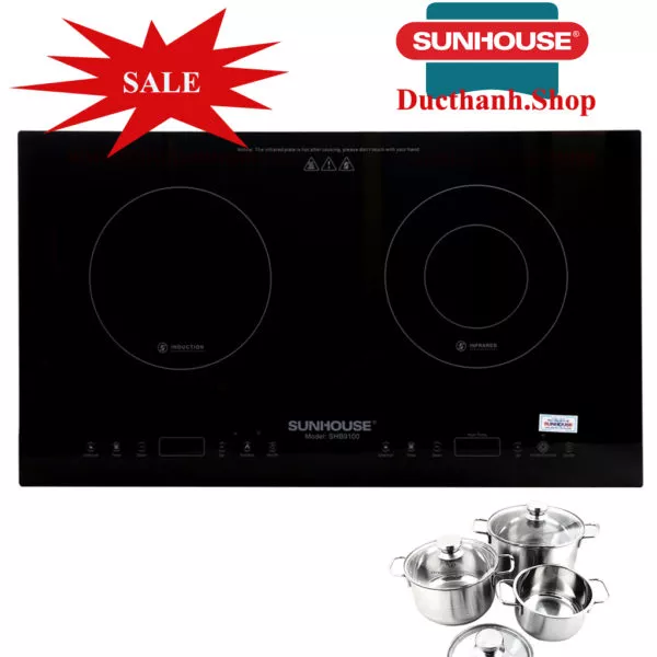 Bếp 1 từ 1 hồng ngoại Sunhouse SHB 9100