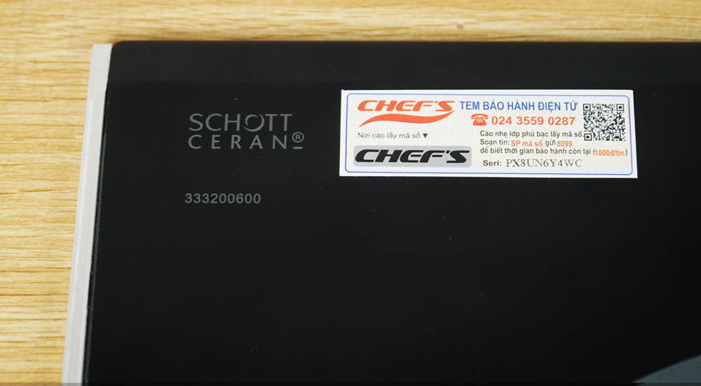 Bếp Từ Chef's EH-DIH333 ( kính ceramic Schott Ceran vát cạnh của Đức, Mâm nhiệt E.G.O)