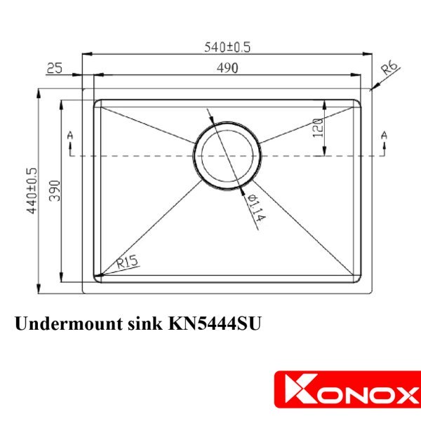 Chậu rửa Konox Undermount sink KN5444SU