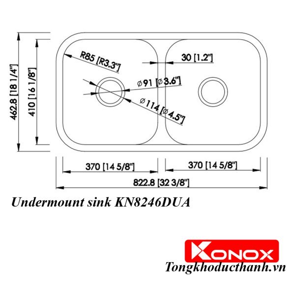 Chậu KONOX KN8246DUA