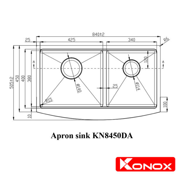 Chậu rửa Konox Apron sink KN8450DA