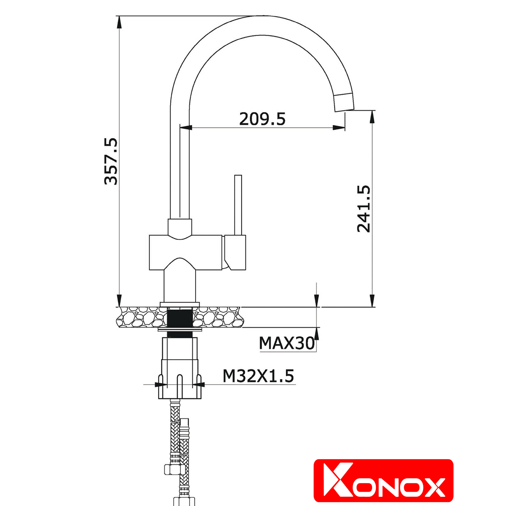 VÒI RỬA BÁT konox KN1206