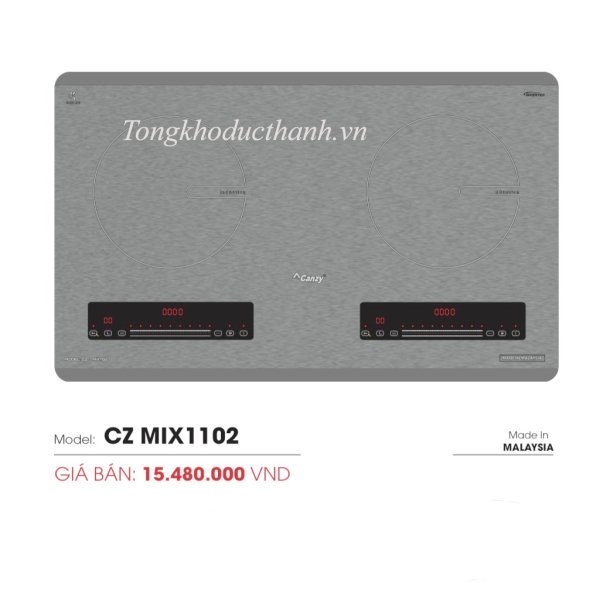 Bếp từ đôi Canzy CZ MIX1102 mặt kính chống xước