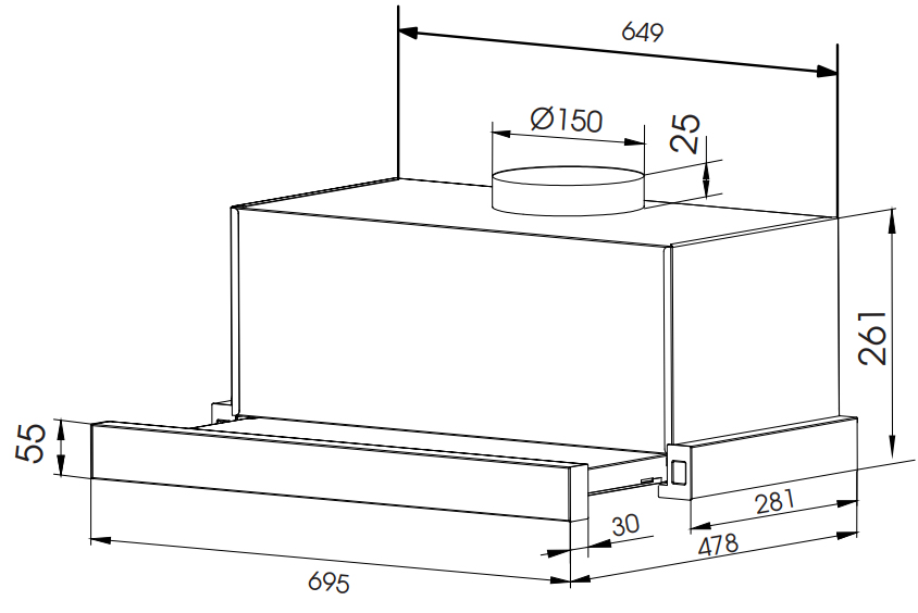 Máy hút mùi Faster FS SYP60EB/70EB/90EB ( điều khiển cảm ứng)