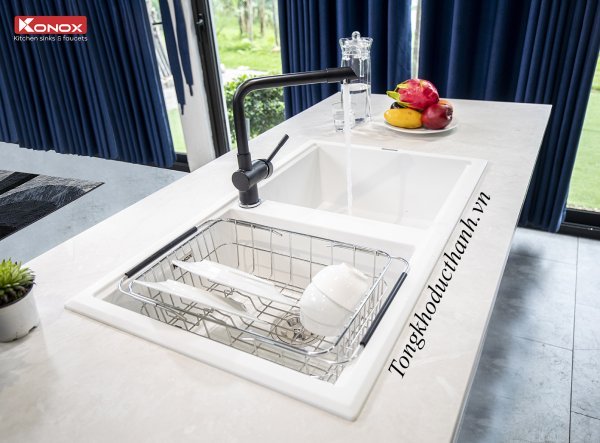 Chậu Konox Phoenix 860 White Silver