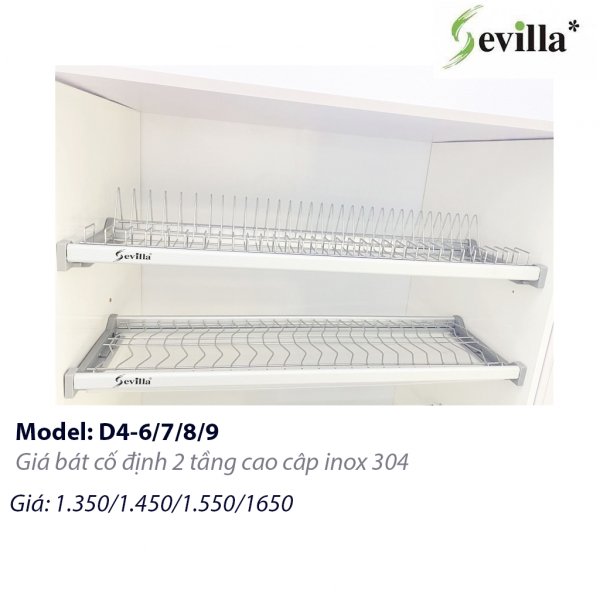 Giá bát đĩa cố định inox 304 Sevilla SV-D4-6/7/8/9