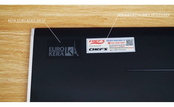 Bếp từ Chefs EH-DIH320 ( kính Eurokera Pháp) bỏ mẫu thay sang mặt kính khác
