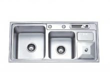 Chậu-rửa-inox-dập-Kagol-P9245-bàn-chờ-cài-dao,-hố-rác