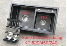Chậu rửa nano đen Kagol KND8245BT lệch