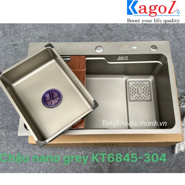 Chậu Kagol nano Gray K6845 inox 304
