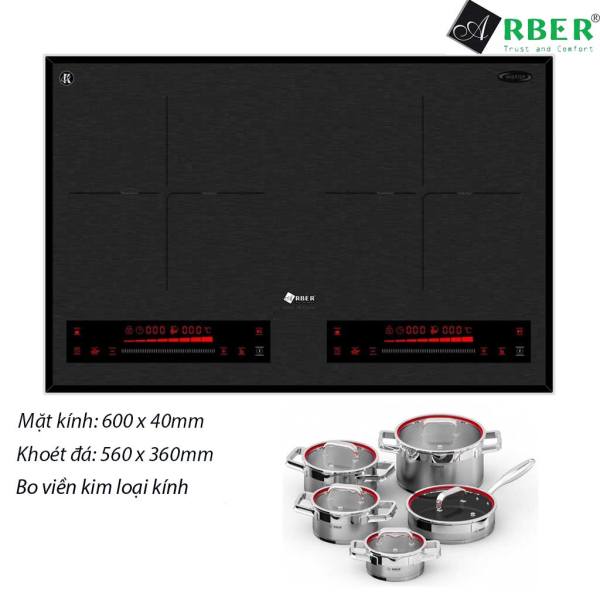 Bếp 2 từ Arber ABEI604 ( bo viền nhôm)