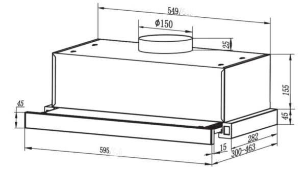 Hút mùi âm tủ lực hút mạnh Blanc BA 6002B công suất 1000m3/h