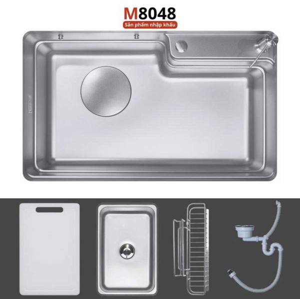 Chậu rửa bát Moomton M8048 inox SUS304 vân sần chống xước