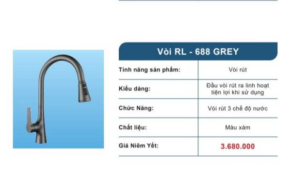 Bộ Combo Chậu Roslerer RL04-7843 nano lệch và Vòi Roslerer RL 866Greey