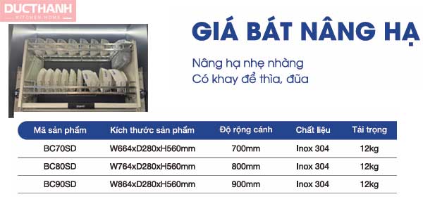 Giá bát nâng hạ di động Blanc BC70SD-80SD-90SD