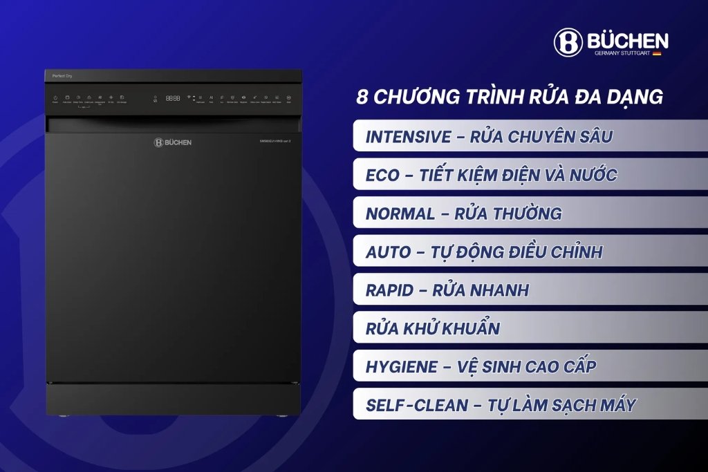 MÁY RỬA BÁT BUCHEN SMS80EU14MKB SERI 2