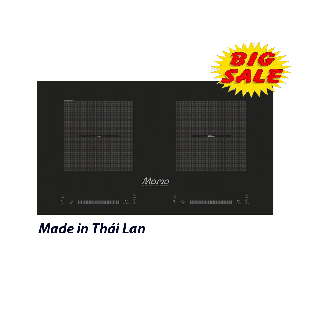 BẾP ĐÔI ĐIỆN TỪ SUNHOUSE MAMA MMB888DI nhập khẩu Thái Lan ( bỏ mẫu ) sang mã 888di mã mới có bi viền kính