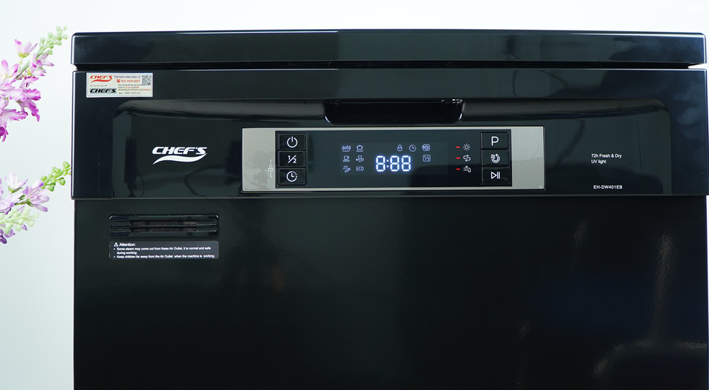 Máy rửa bát Chefs EH-DW401EB (15 bộ) - sấy khí nóng, tiệt trùng UV