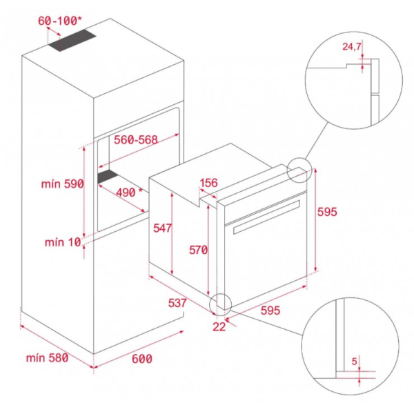 Lò nướng Teka HLB 8415 BK (71 lít)