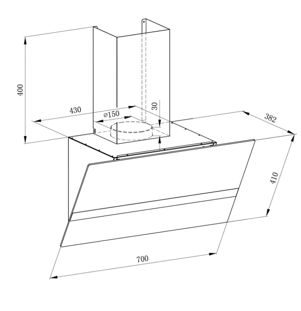 Máy hút mùi Kaff KF-LUX AT70FH-WH