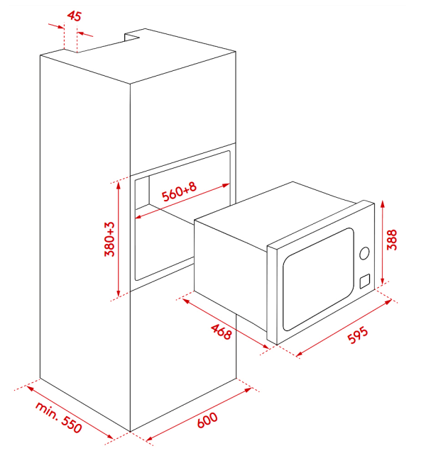 Lò vi sóng âm tủ Kaff KF-MC34L (34 lít)