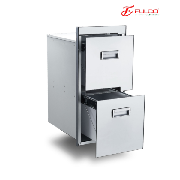 Thùng gạo mặt gương trắng 2 ngăn Fulco FC35