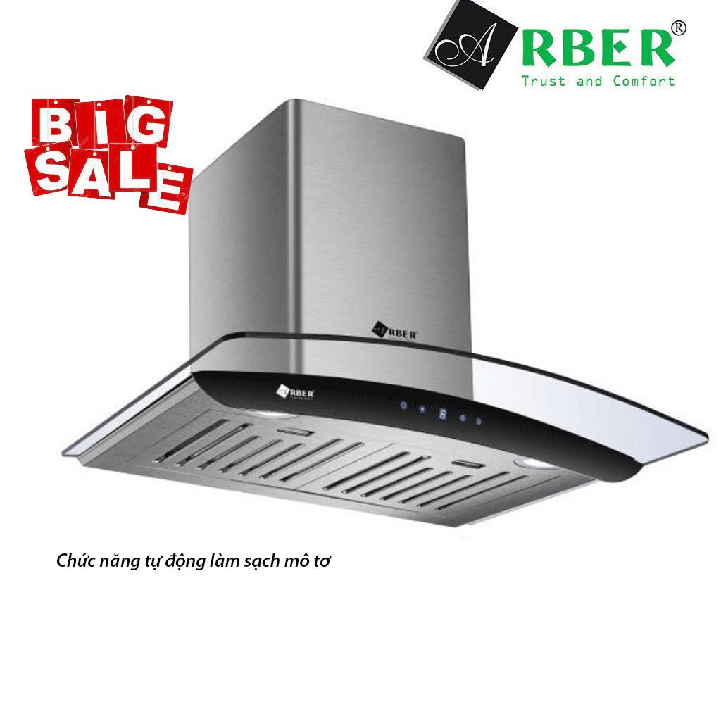 Máy hút mùi Arber AB SMART HOOD ( từ làm sạch mỡ trong mô tơ)