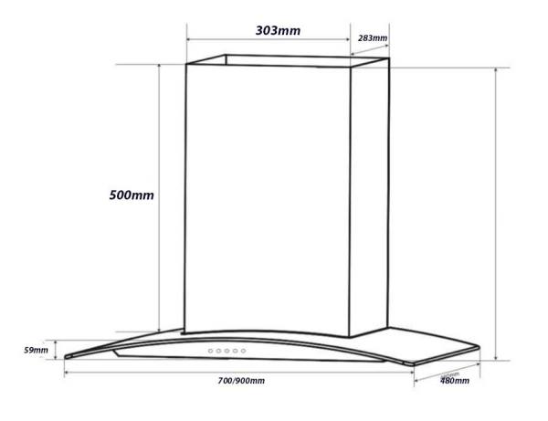 Máy Hút Mùi Kính Cong BLANC BA70B /90AB