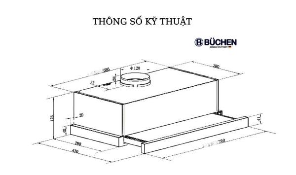 Máy hút mùi Buchen BU720S