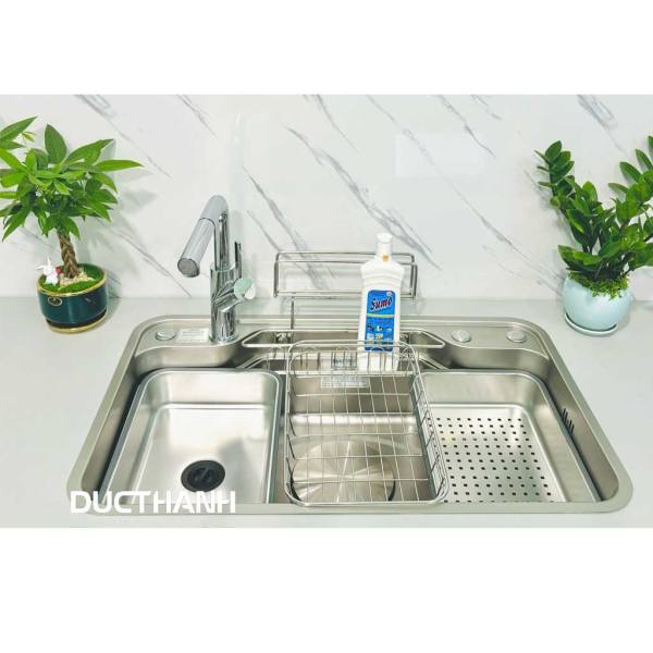 Combo bộ Chậu rửa bát chống xước Gento GT04-7848 Smart - Vòi rửa bát rút dây