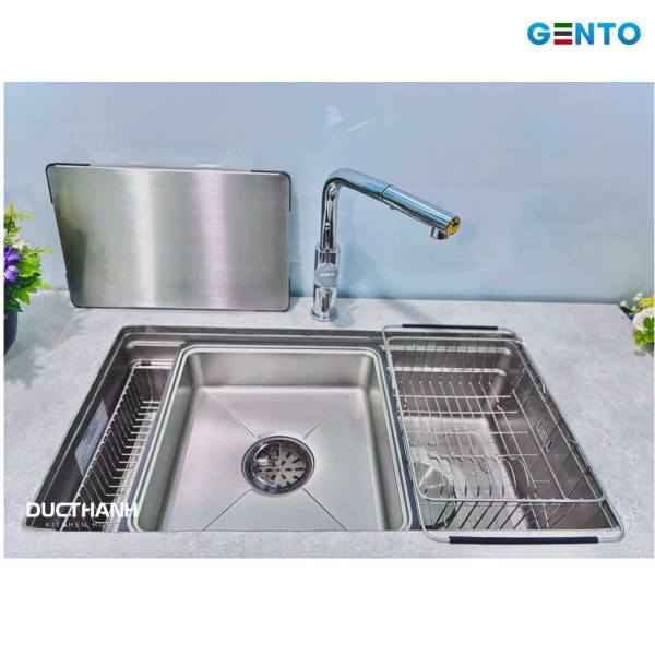 Chậu rửa bát 1 hố Inox chống xước GT04-7645 New