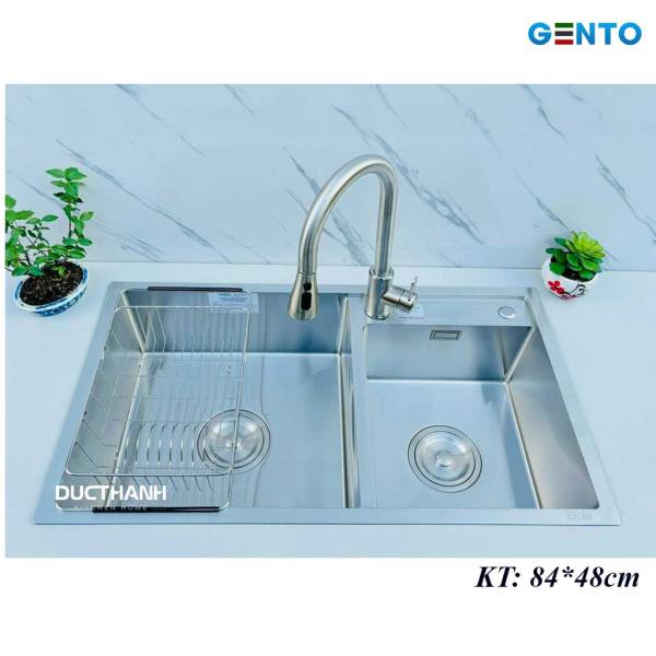 Chậu Gento 2 hố cân Inox 304 GT04-8448S
