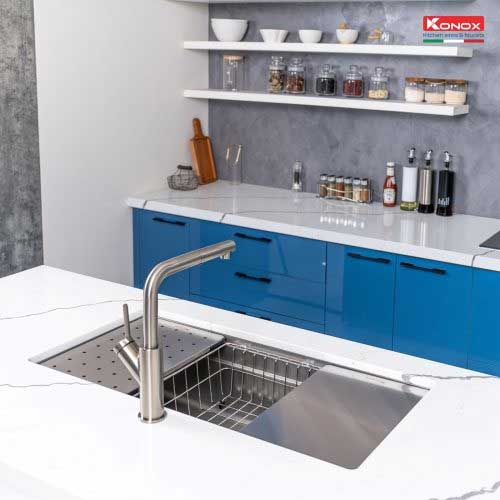 Chậu rửa bát chống xước Knox Workstation Sink – Undermount Sink KN7644SU Dekor