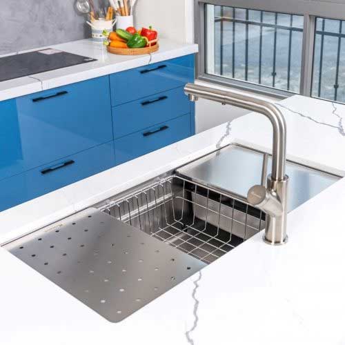 Chậu rửa bát chống xước Knox Workstation Sink – Undermount Sink KN7644SU Dekor
