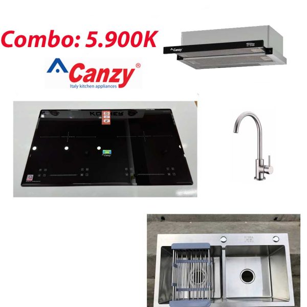 Combo Bộ bếp hút mùi Canzy chậu vòi