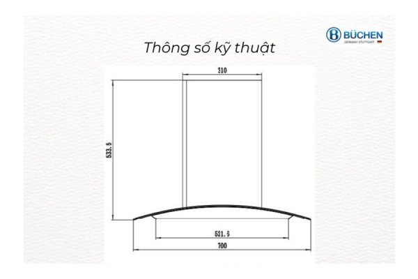 Máy hút mùi Buchen BU3688B