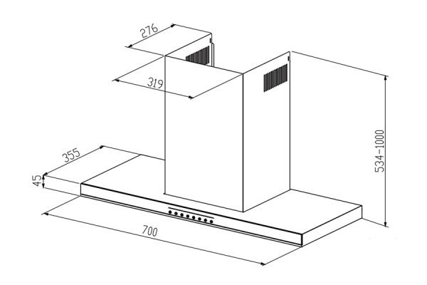 Máy hút mùi Buchen BU97DWS