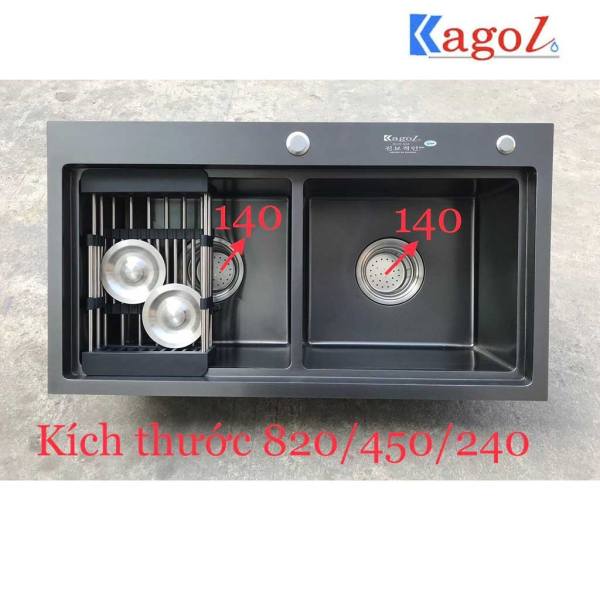 Chậu rửa nano đen Kagol KND8245BT cân