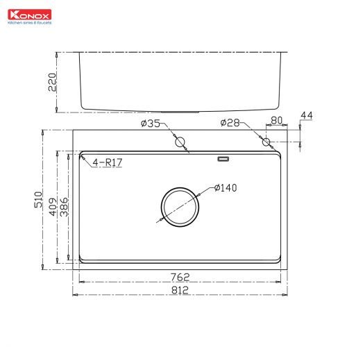Chậu rửa bát chống xước Workstation Sink KN8151TS Dekor Basic