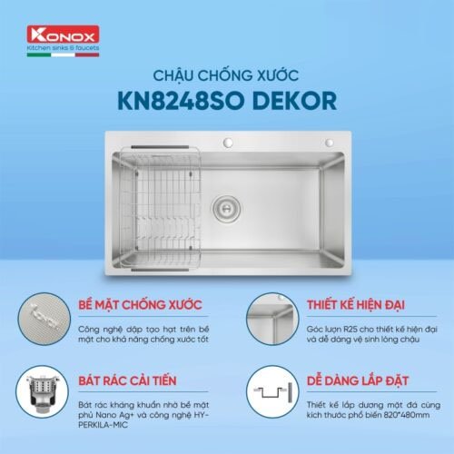 Chậu rửa bát chống xước Workstation Sink KN8248SO Dekor