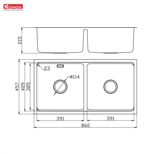 Chậu rửa bát chống xước Workstation Sink KN8646DU Dekor Basic