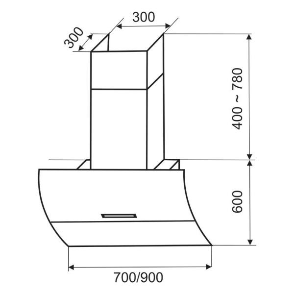 Máy hút mùi kính vát Faster FS-70/90CG (trắng)