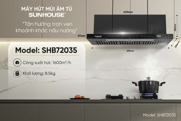 MÁY HÚT MÙI ÂM TỦ SUNHOUSE SHB72035