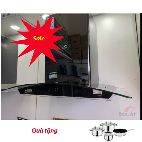 Hút mùi bauer BC 70SBL Máy hút Siêu êm công suất1.500m3