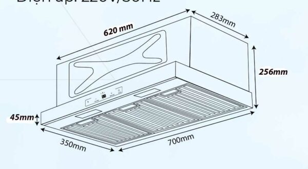 MÁY HÚT MÙI ÂM TỦ SUNHOUSE SHB72035