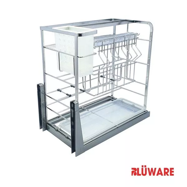 GIÁ DAO THỚT, CHAI LỌ GIẢM CHẤN DẠNG NAN INOX 350MM BLUWARE NA0935