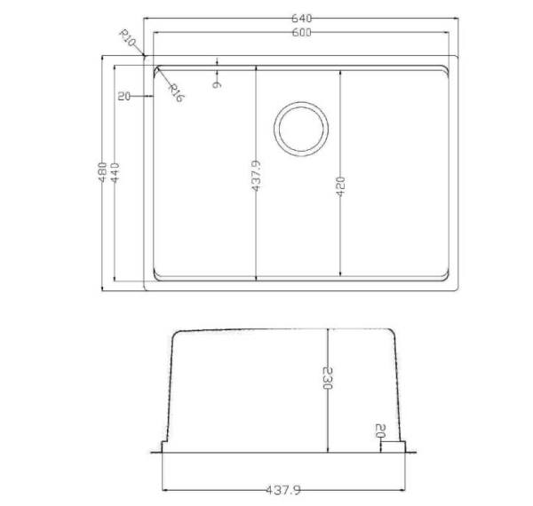 Chậu rửa bát Konox phong cách Nhật bề mặt mịn Tari 6448SM