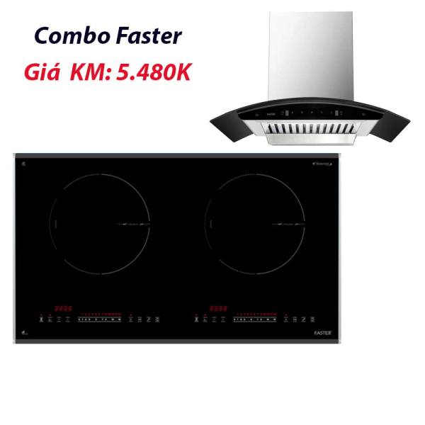 Bộ Combo bếp từ Faster, Hút mùi kính cong Faster