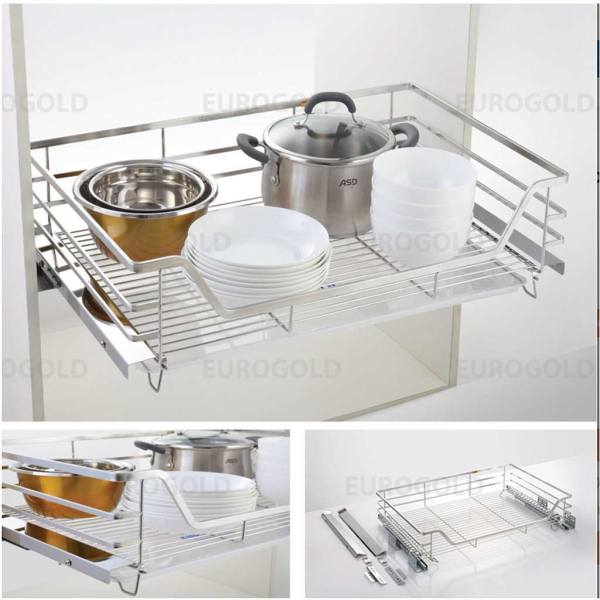 Giá xoong nồi inox 304 gắn cánh âm tủ EP80B (EPD6280) – Eurogold